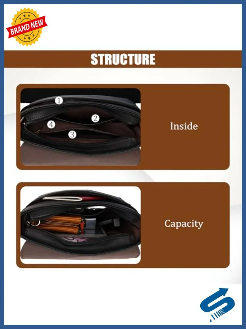Vegan Leather Crossbody Bag Shoulder Purse Messenger for Work Travel